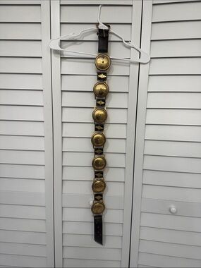 Captiva Collectibles Wide Leather Belt with Ornate Gold Medallions